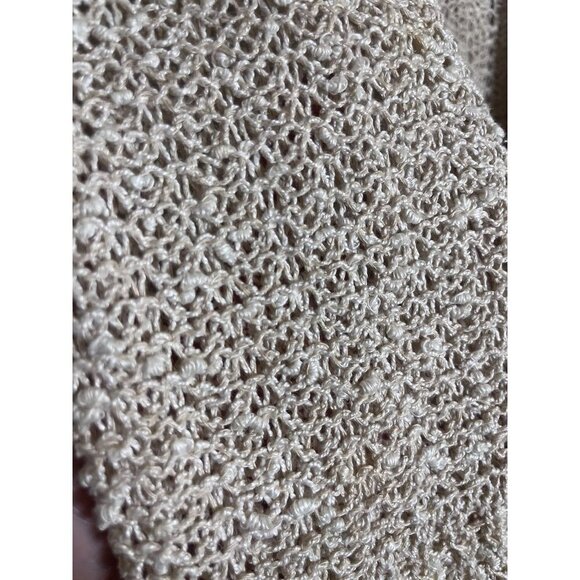 Vintage Pallas Linen Hand Loomed Skirt M Cream Coastal Neutral Boho Retro Indie - Picture 3 of 8